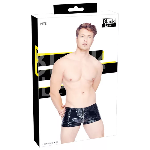 Black Level - herreshorts med lynlås - sort
