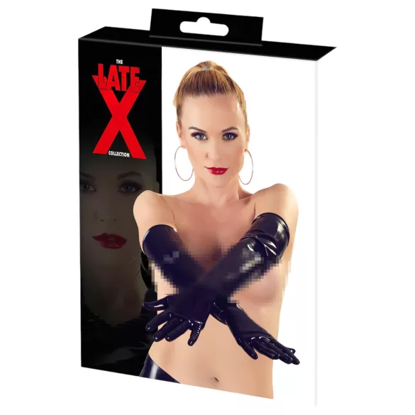 LATEX - lange latexhandsker - unisex - sort - XL