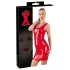 Late X ærmeløs latex minikjole (rød) - XL