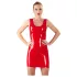 Late X ærmeløs latex minikjole (rød) - XL