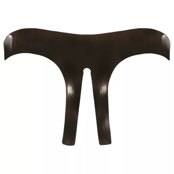 LATEX - åben trusse til kvinder - sort latex - S-L