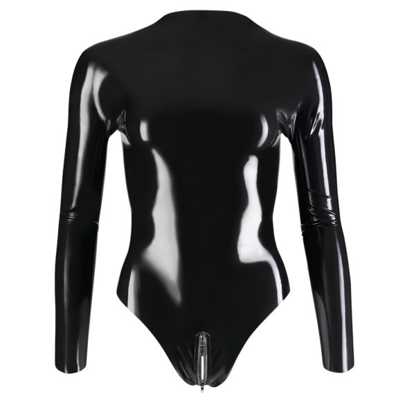 LATEX - bodysuit til kvinder - langærmet - sort latex