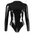 LATEX - bodysuit til kvinder - langærmet - sort latex