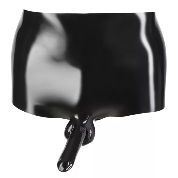 Latex-boxershorts + penishylster (sort) - L/XL
