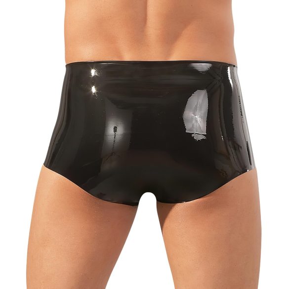 LATEX - boxer med penishylster - sort latex - L/XL