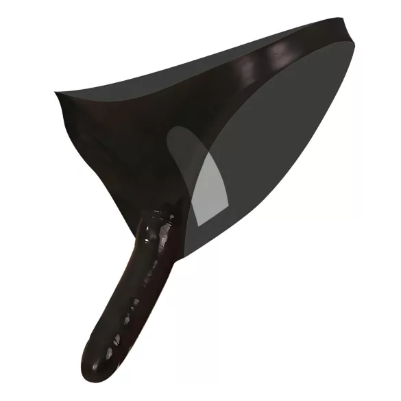Late X bund med udvendig og indvendig dildo (sort, S-L)