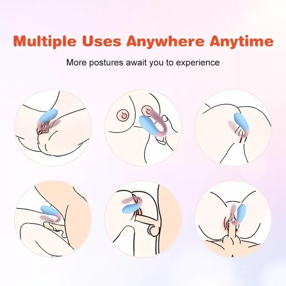 Mrow 03 - parvibrator - genopladelig og vandtæt - blå/pink