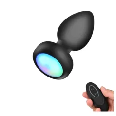 Mrow - analvibrator med lys og fjernbetjening - sort