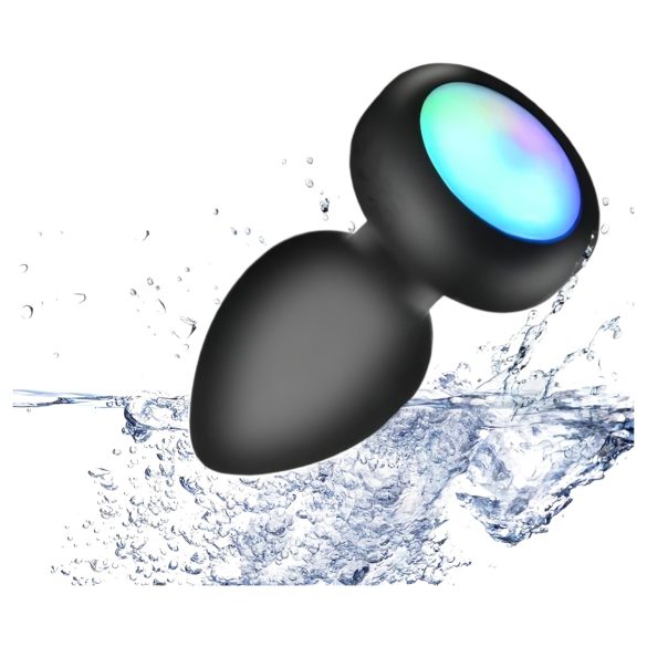 Mrow - analvibrator med lys og fjernbetjening - sort