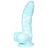 OgazR Havslange - rillet dildo - 17 cm (blå/hvid)