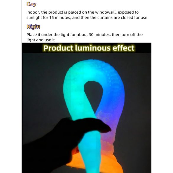 OgazR XXL Aal - fosforiserende anal dildo - 47 cm (pink)