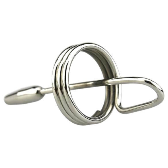 DeepRing - penisdilator med ring - metal 9cm sølv