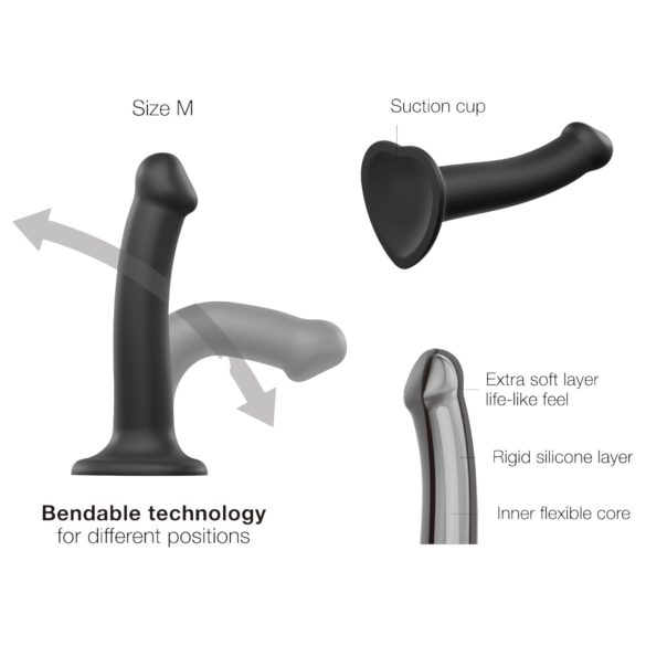 Strap-on-me Dual S - dobbeltlags dildo (sort)
