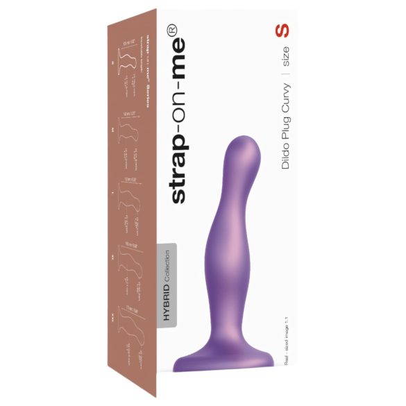 Strap-on-me Curvy S - bølget sugekopdildo (lilla)