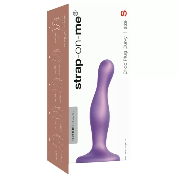 Strap-on-me Curvy S - bølget dildo med sugekop (lilla)