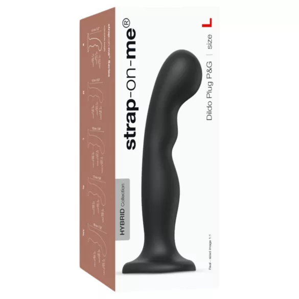 Strap-on-me - strap-on dildo med sugekop - bøjelig - sort - L