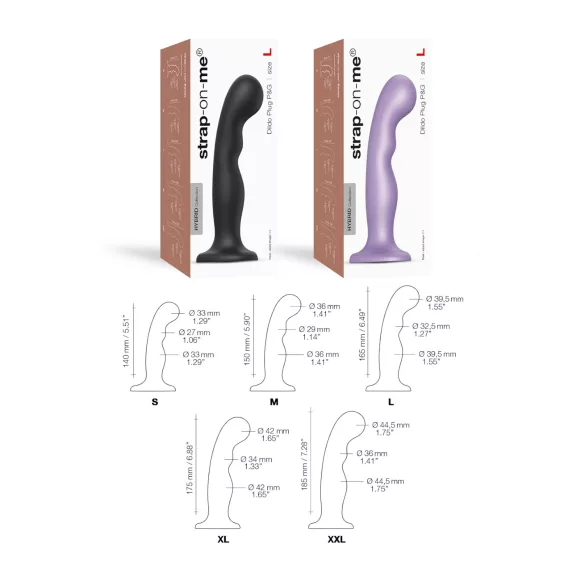 Strap-on-me - strap-on dildo med sugekop - bøjelig - sort - L