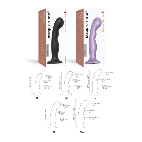 Strap-on-me P&G S - buet, sugekop dildo (lilla)
