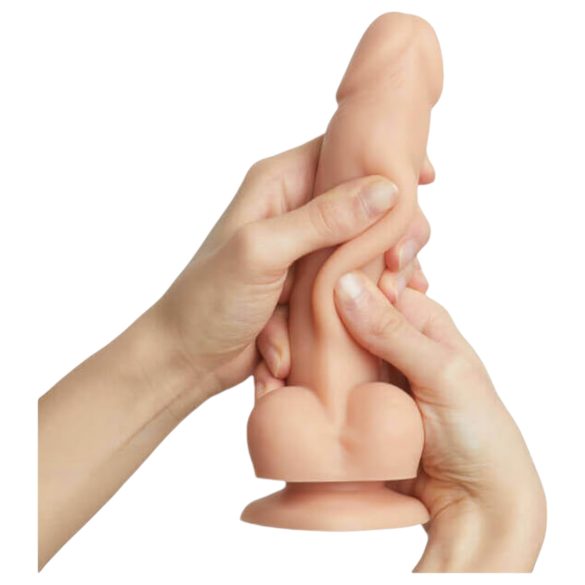 Strap-on-me S - To-lags dildo med sugekop (naturfarve)