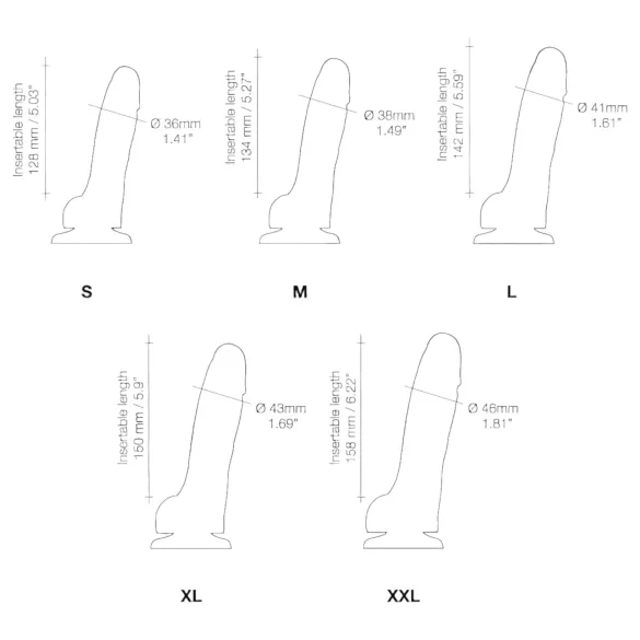Strap-on-me - dildo med sugekop - dobbeltlag - silikone natur