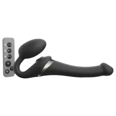 Strap-on-me - strap-on vibrator med luftbølger - sort