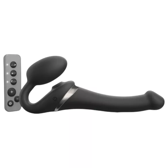 Strap-on-me - strap-on vibrator med luftbølger - sort