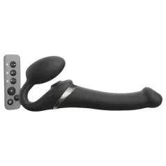 Strap-on-me - strap-on vibrator med luftbølger - sort M