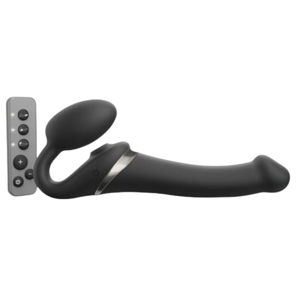 Strap-on-me M - luftbølge strap-on vibrator (sort)