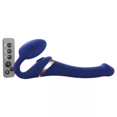   Strap-on-me S - påspændingsvibrator med luftbølger - (blå)