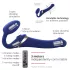 Strap-on-me S - påspændingsvibrator med luftbølger - (blå)
