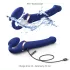 Strap-on-me S - påspændingsvibrator med luftbølger - (blå)
