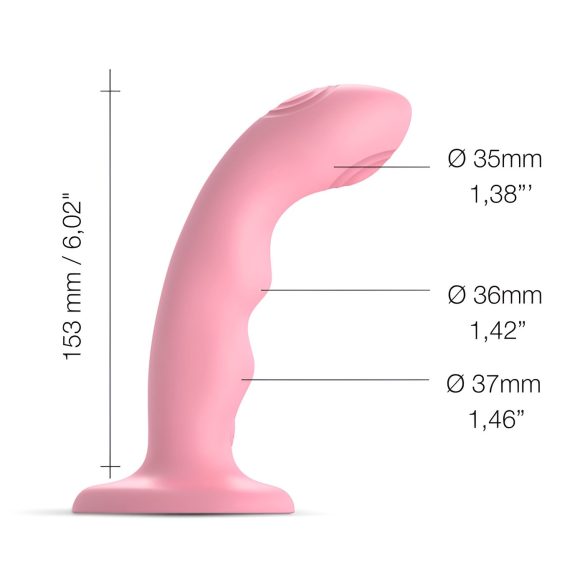Strap-on-me M - vandtæt, pulserende G-punkt vibrator (pink)