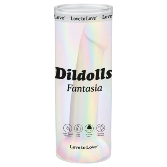 Dildolls Fantasia - stribet silikonedildo med sugekop