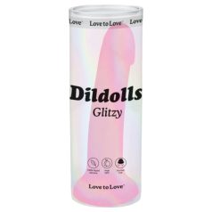 Dildolls Glitzy - pink silikondildo med sugekop