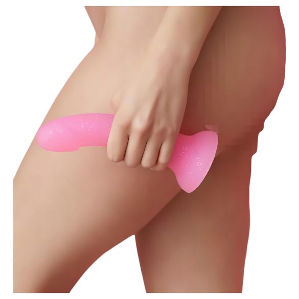 Dildolls Glitzy - pink silikondildo med sugekop