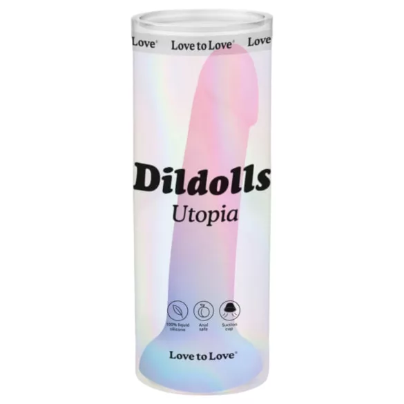Dildolls Utopia - silikondildo med sugekop - farverig