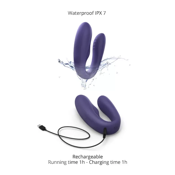 Love to Love - parvibrator med fjernbetjening - genopladelig - lilla