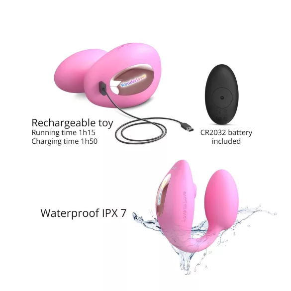 Love to Love Wonderlover - klitoris- og G-punkt vibrator (pink)