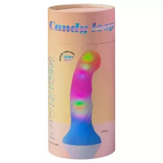   Love to Love Candy Loop - lysende LED-silikone dildo (lyserød-blå) - 16,9 cm