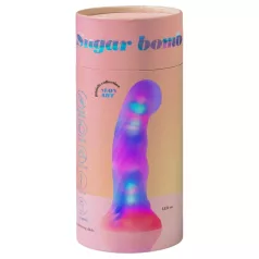  Love to Love Sugar Bomb - lysende silikonedildo med LED (pink-gul) - 16,9 cm