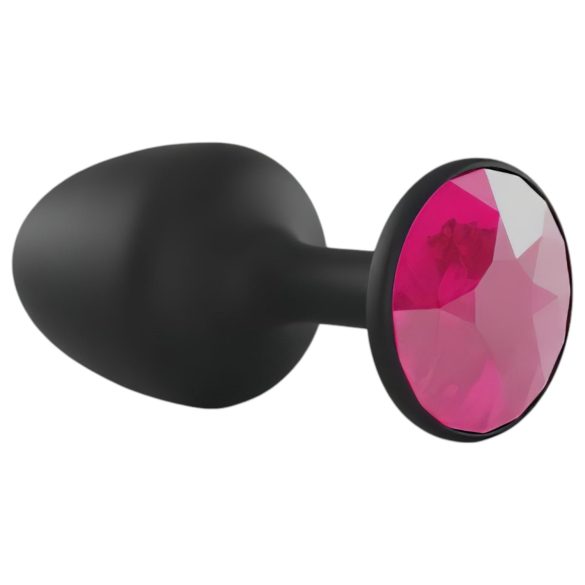 Dorcel - analplug med pink sten - medium - sort