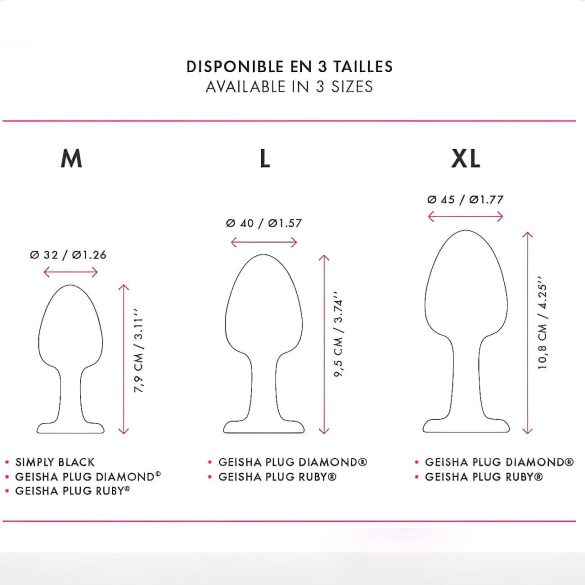 Dorcel - analplug med pink sten - medium - sort