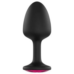   Dorcel Geisha Plug Ruby L - sort anal plug med pink sten (sort)