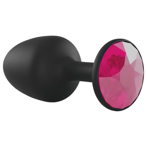 Dorcel Geisha Plug Ruby L - sort anal plug med pink sten (sort)