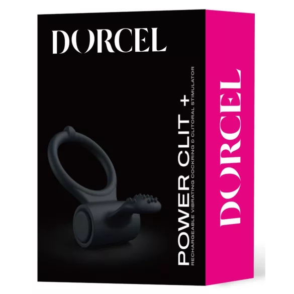 Dorcel Power Clit Plus - genopladelig, vibrerende penisring (sort)