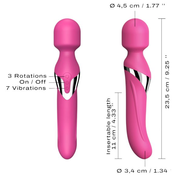 Dorcel Dual Orgasms - genopladelig 2-i-1 massagevibrator (pink)