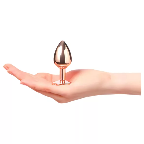 Dorcel Diamond Plug S - analpløg i aluminium - lille (rosaguldfarvet)