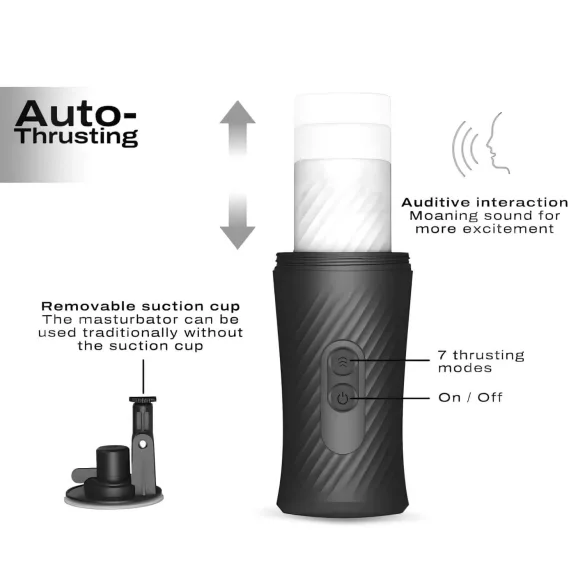 Dorcel - automatisk masturbator med thrust-funktion - genopladelig - sort