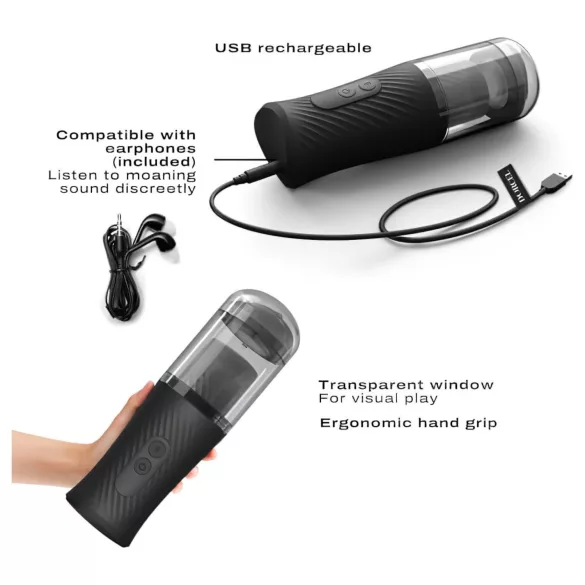 Dorcel - automatisk masturbator med thrust-funktion - genopladelig - sort