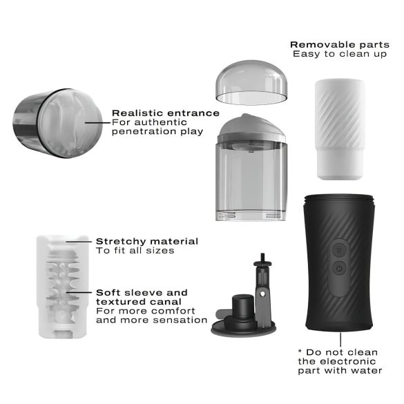 Dorcel - automatisk masturbator med thrust-funktion - genopladelig - sort